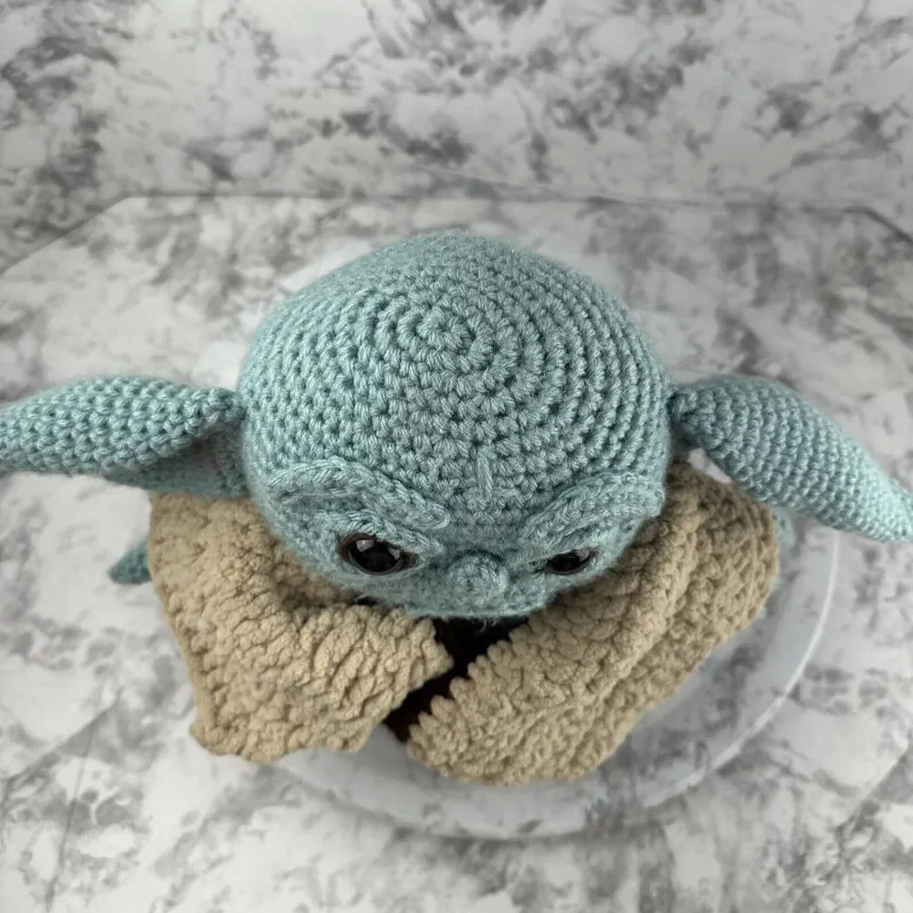 Star Wars Mandalorian Grogu The Child Baby Yoda Handmade Crochet‎ Plush Doll